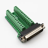 DB25 D-SUB 25Pin Male Plug Breakout Board Terminals Adapter Solderless Connector