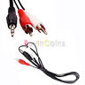 3.5mm 10FT/4.5Ft Aux Male To 2 RCA Male Audio Stereo Cable Cord Quick Delivery