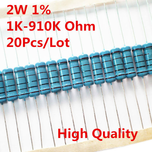 20Pcs-2W-2-Watt-Metal-Film-Resistor-1-1K-910K-Ohm-1-K-910-K-Free-Shipping
