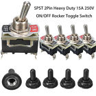 5pcs SPST 2Pin Car Boat 15A 250V ON/OFF Rocker Toggle Switch+Waterproof Boot New
