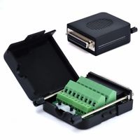DB25 D-SUB Female 25Pin Plug Terminals Black Cover Screw Solderless Connector